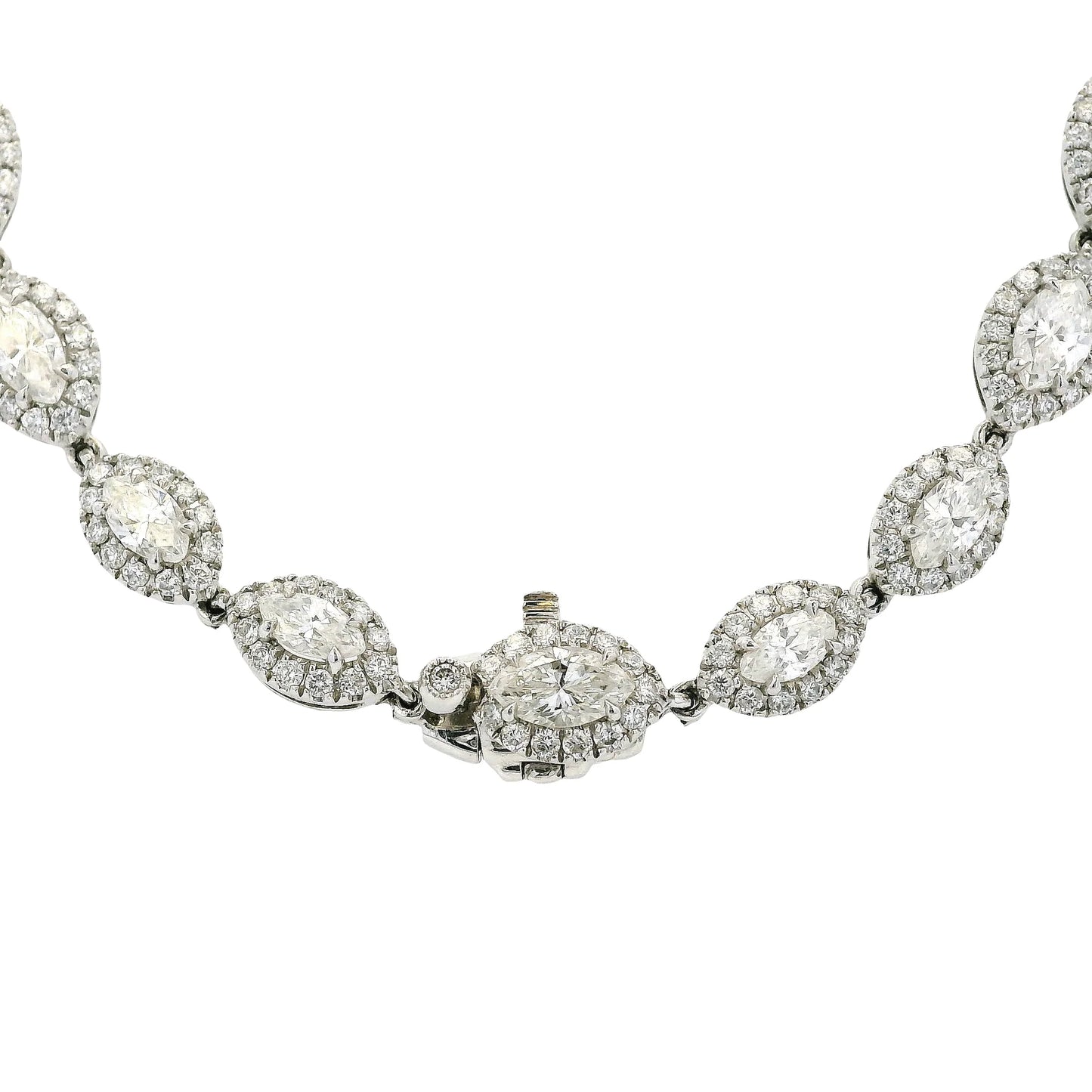 Platinum Natural Marquise & Pear Shape Diamond Lariat Necklace
