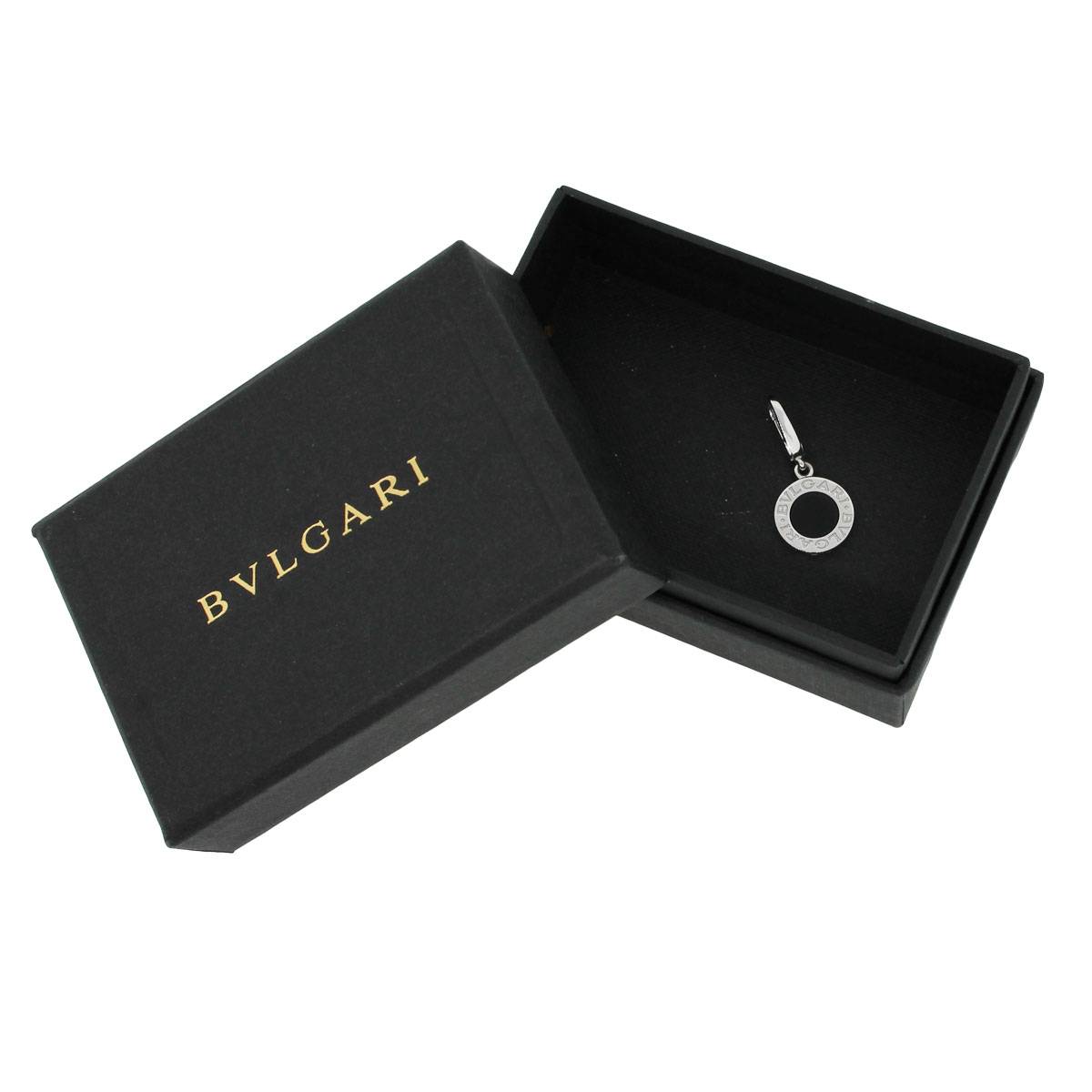 Bulgari 18k White Gold Onyx Pendant