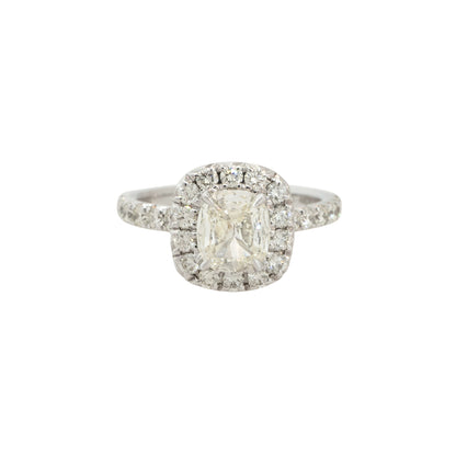 18k White Gold 1.78ctw Cushion Cut Diamond Engagement Ring