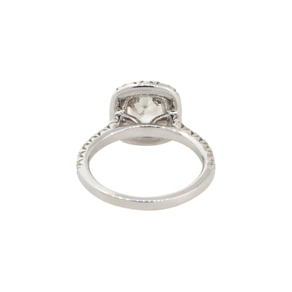 18k White Gold 1.78ctw Cushion Cut Diamond Engagement Ring
