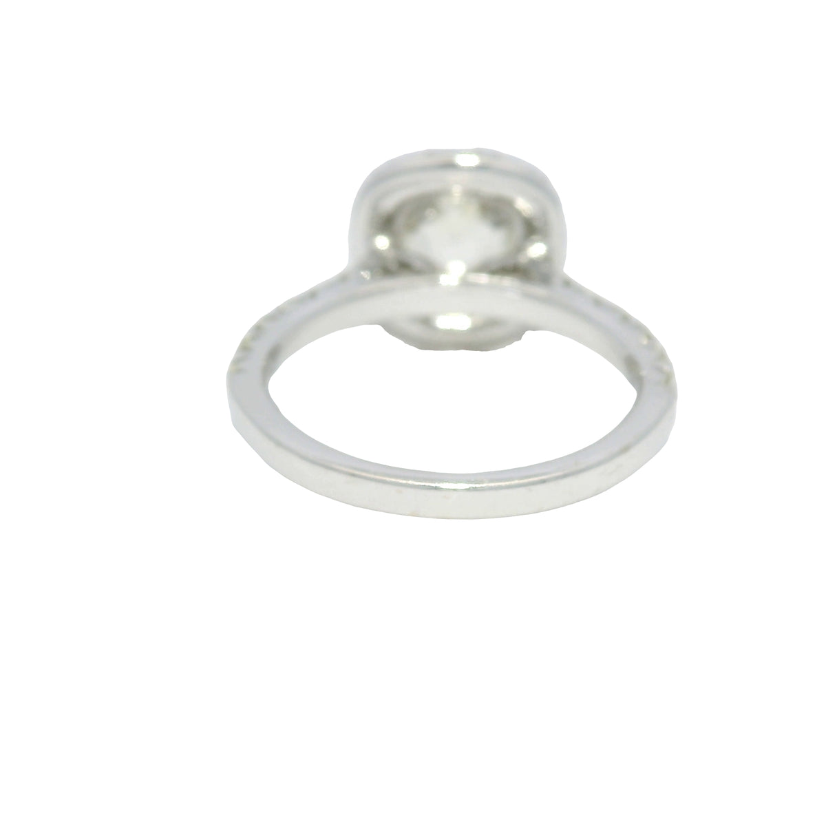 Henri Daussi 18k White Gold Natural Cushion Cut Diamond Halo Engagement Ring — product photo 5