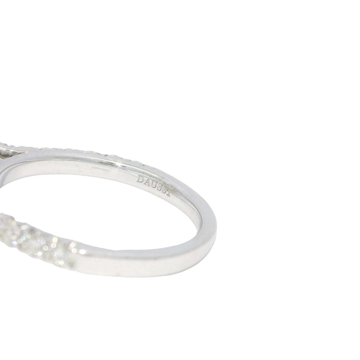 Henri Daussi 18k White Gold Natural Cushion Cut Diamond Halo Engagement Ring — product photo 8