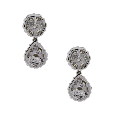 Greg Ruth 18k White Gold 1.72ctw Diamond Drop Earrings
