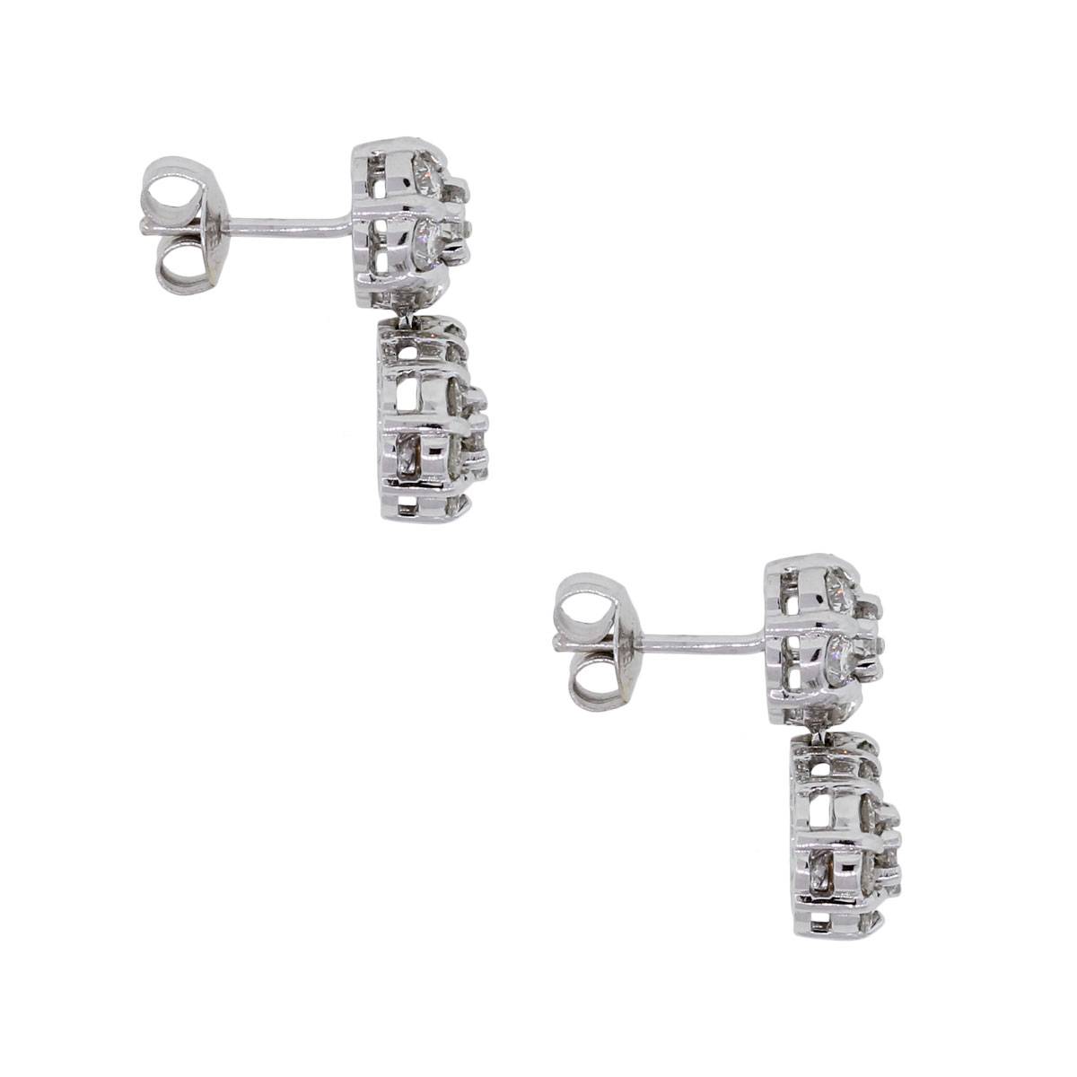 Greg Ruth 18k White Gold 1.72ctw Diamond Drop Earrings