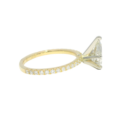 18k Yellow Gold Natural 1.39 Carat Pear Shaped Diamond Engagement Ring