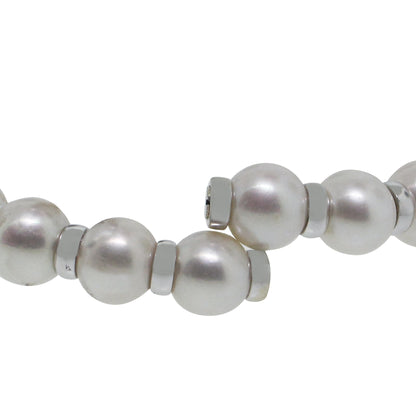 18k White Gold 0.50ctw Diamond and Pearl Bracelet