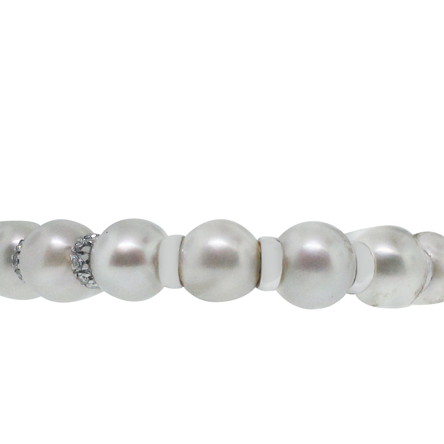 18k White Gold 0.50ctw Diamond and Pearl Bracelet