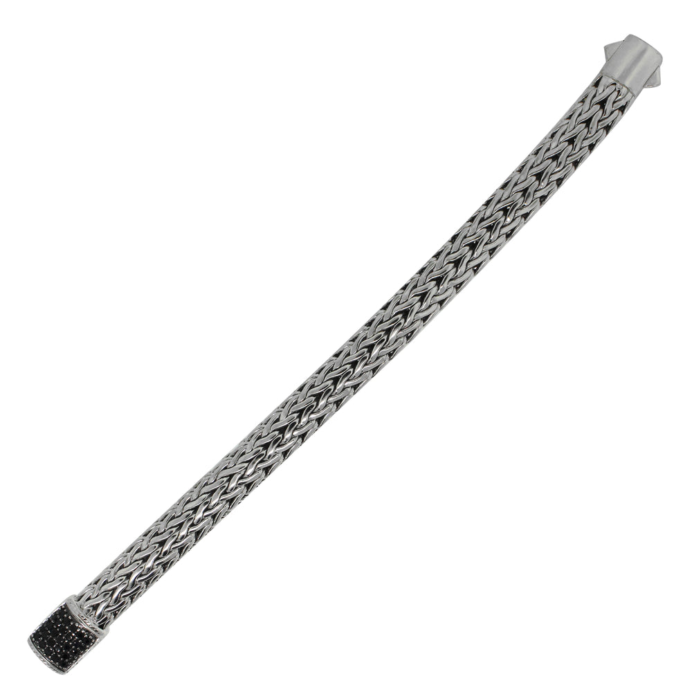 John Hardy Sterling Silver Black Sapphire Woven Bracelet