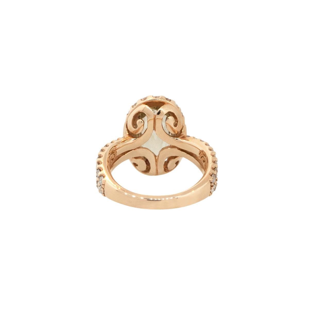 14k Rose Gold 2.80ctw Fancy Brown Oval Diamond Halo Ring