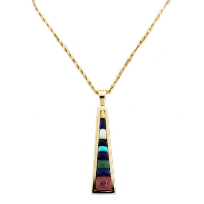 14kt Yellow Gold Mixed Semi Precious Gemstone Pendant