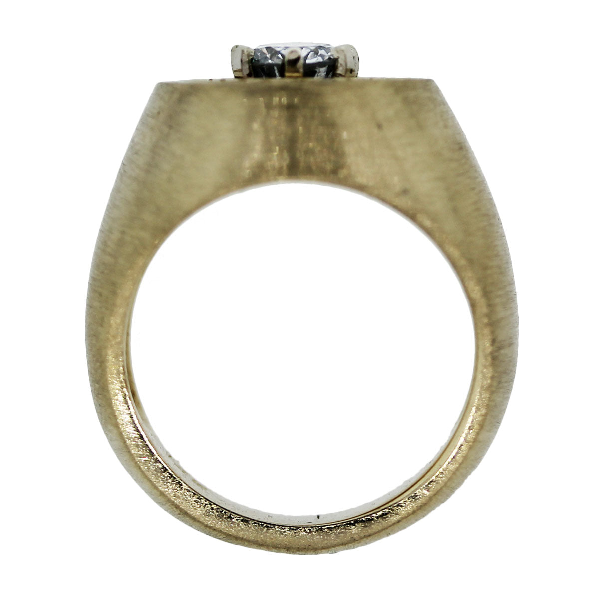 14K Yellow Gold Diamond Circular Mens Ring