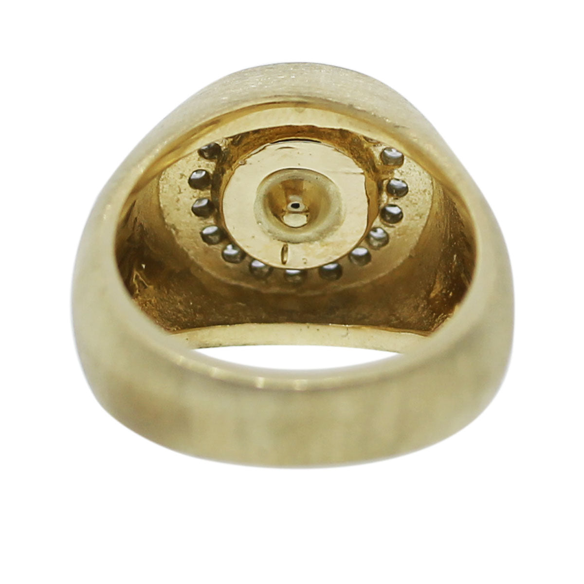 14K Yellow Gold Diamond Circular Mens Ring