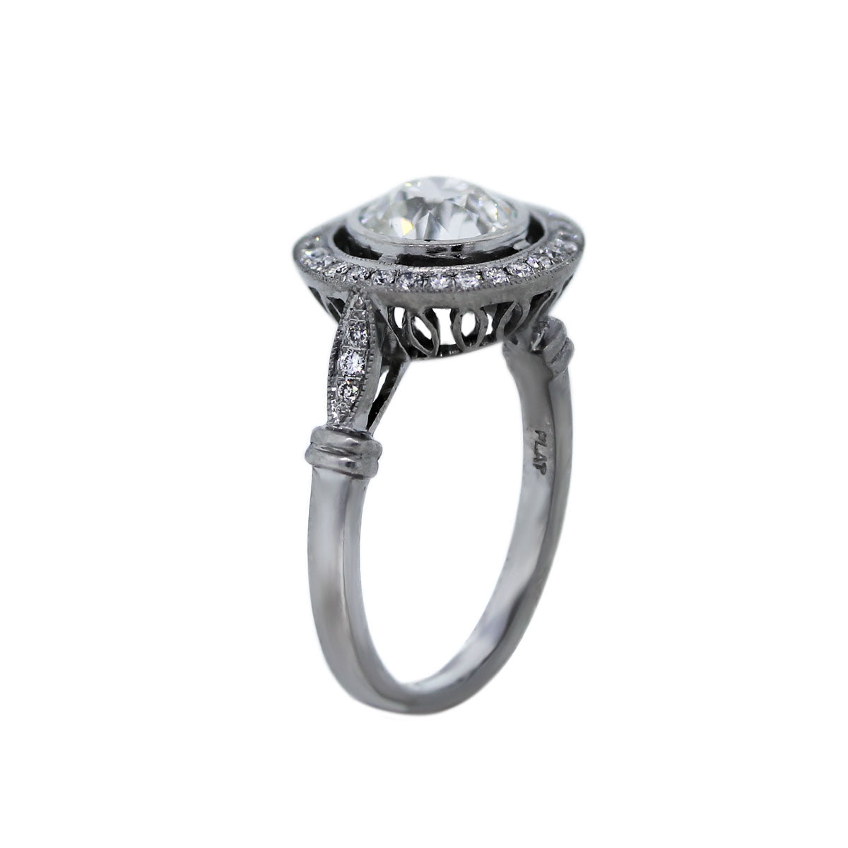 Platinum 1.43ct Old European Cut Diamond Engagement Ring
