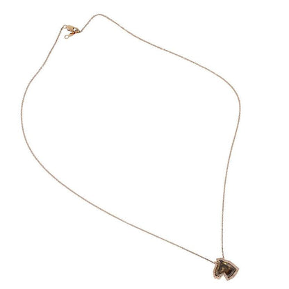 GIA Certified 14k Rose Gold 4.06ctw Fancy Deep Brown Horse Diamond Necklace