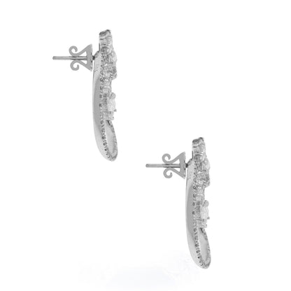 14k White Gold 3.69ctw Diamond Earrings