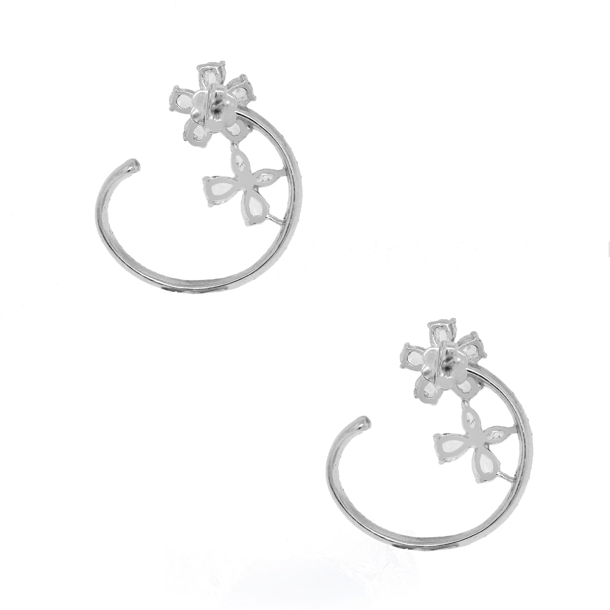 14k White Gold 3.69ctw Diamond Earrings