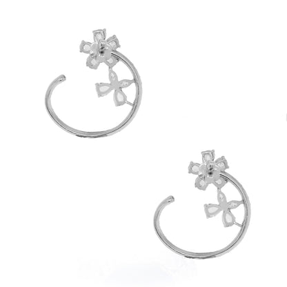 14k White Gold 3.69ctw Diamond Earrings