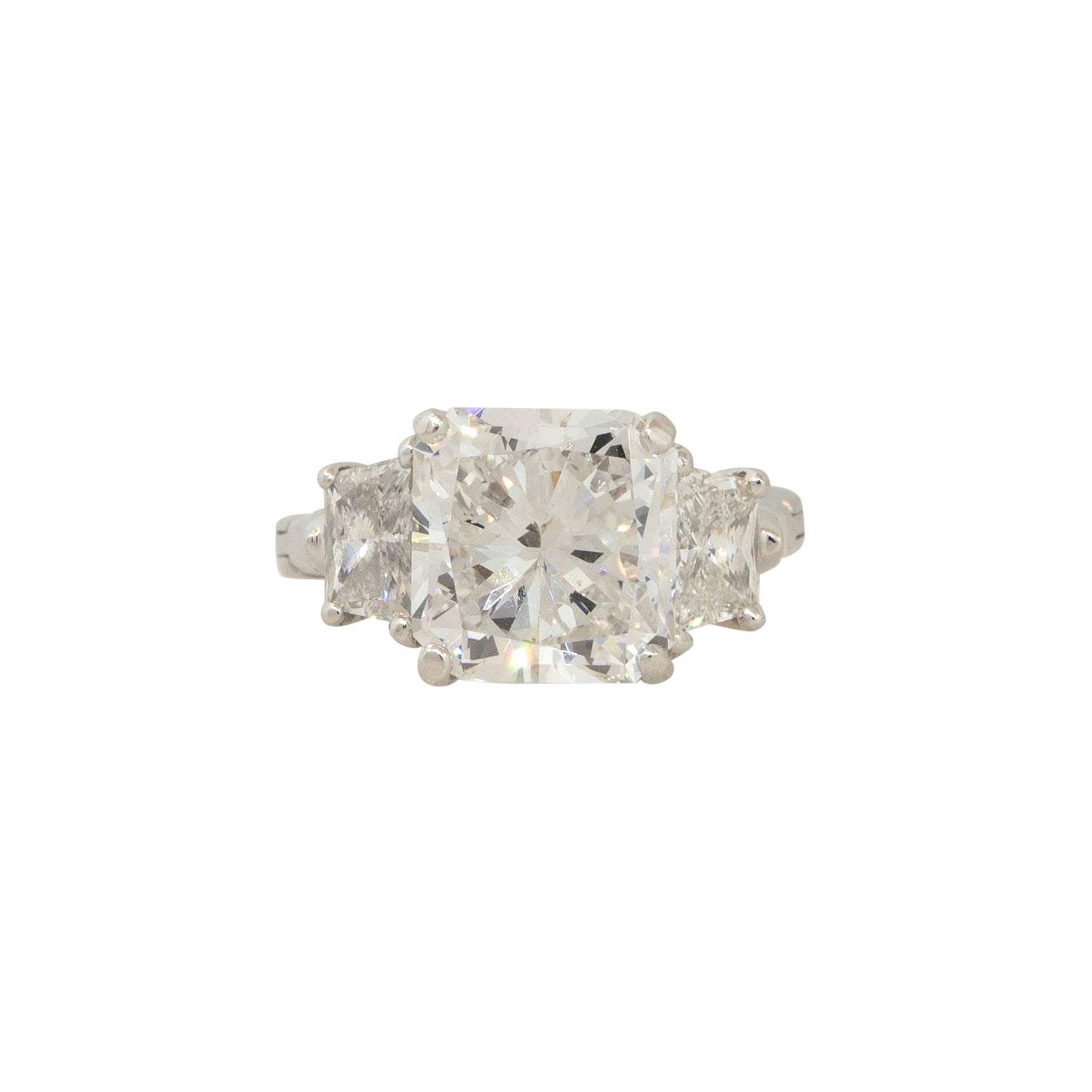 GIA Certified Platinum 6.53ctw Radiant Cut Diamond Engagement Ring