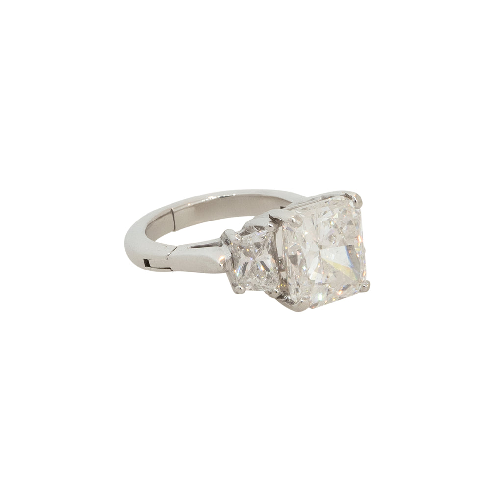 GIA Certified Platinum 6.53ctw Radiant Cut Diamond Engagement Ring