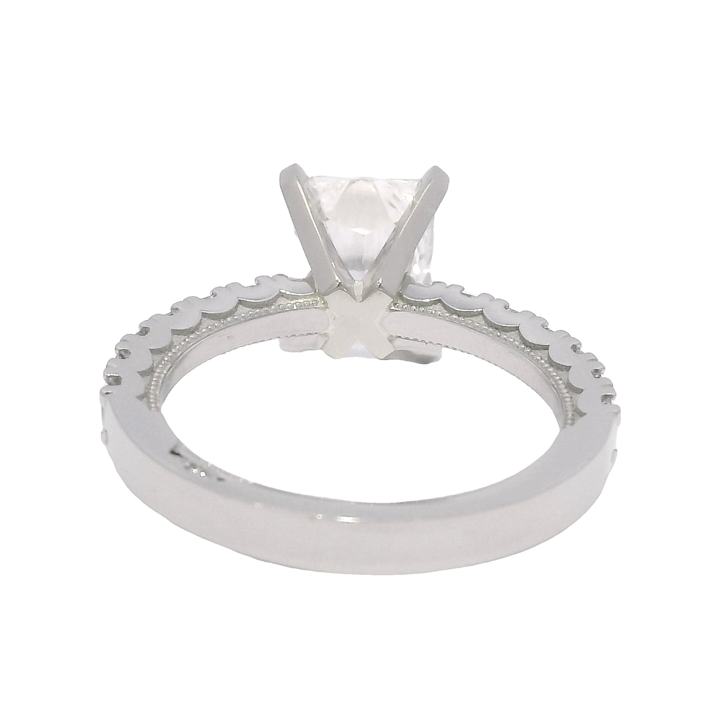 GIA Platinum Natural 3.01 Carat Radiant-Cut Diamond Engagement Ring