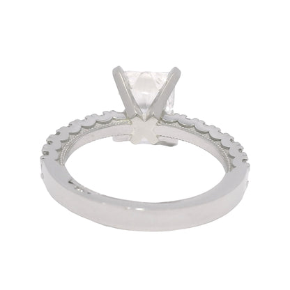 GIA Platinum Natural 3.01 Carat Radiant-Cut Diamond Engagement Ring