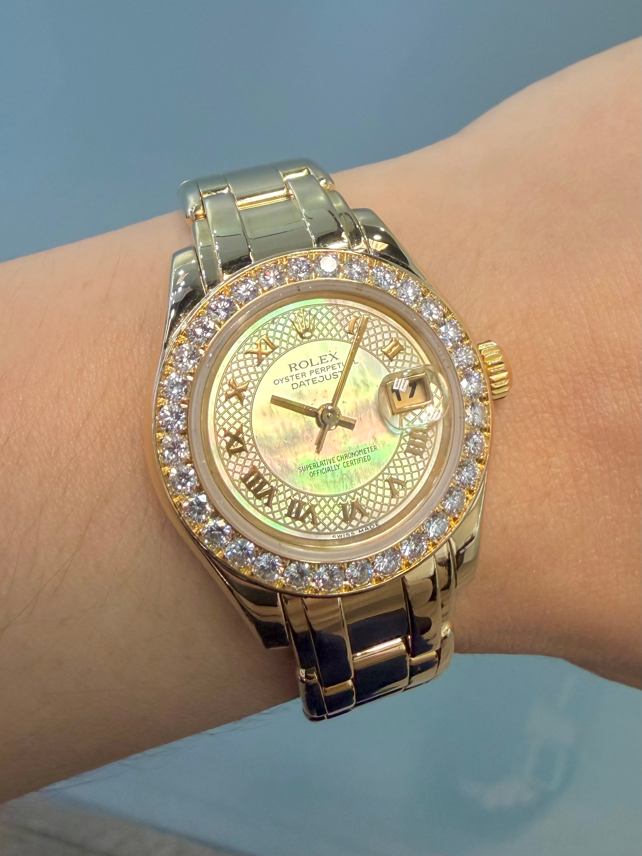 Rolex 69298 Pearlmaster 18k Yellow Gold Mother of Pearl Dial 29mm Watch