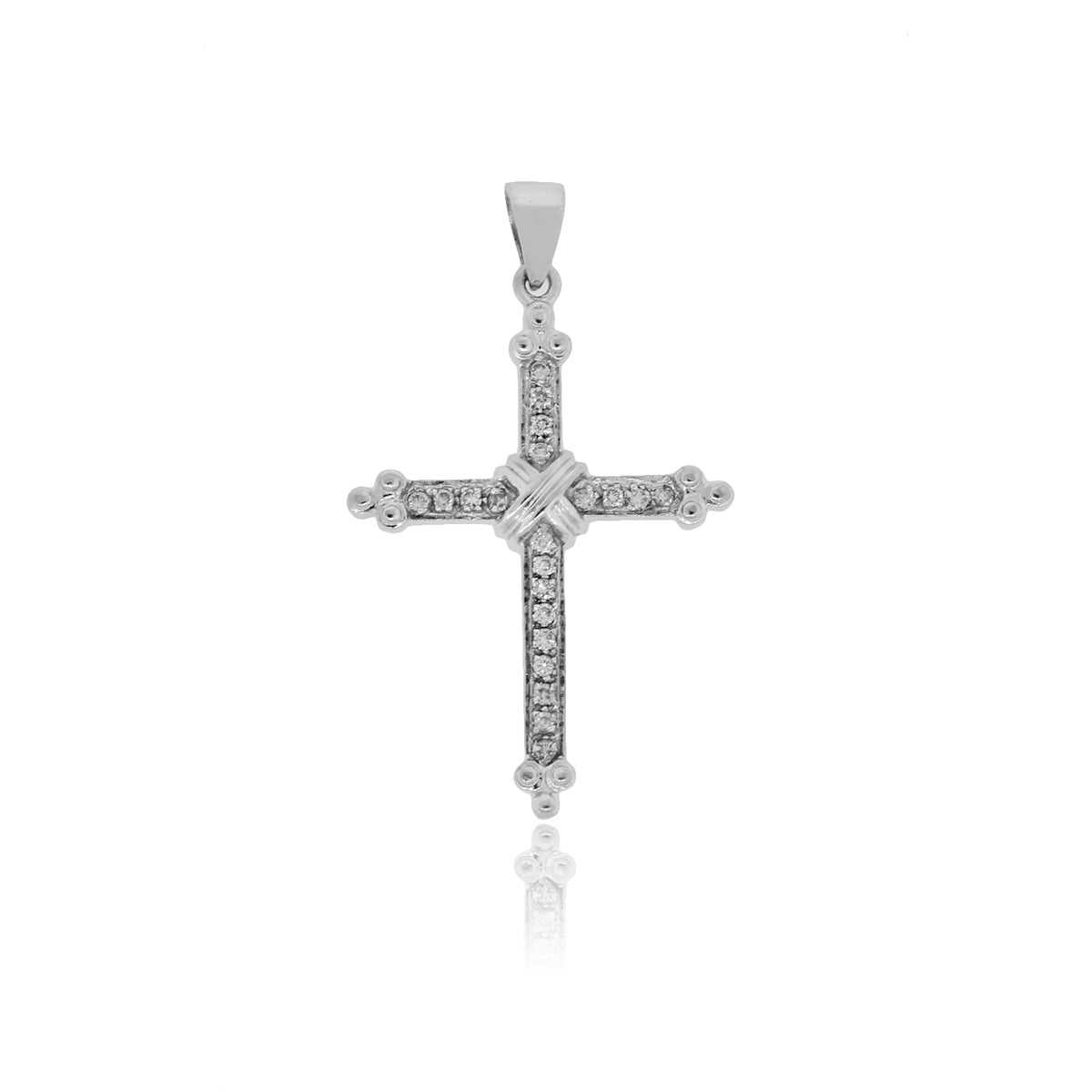 14k White Gold 0.30ctw Diamond Cross Pendant