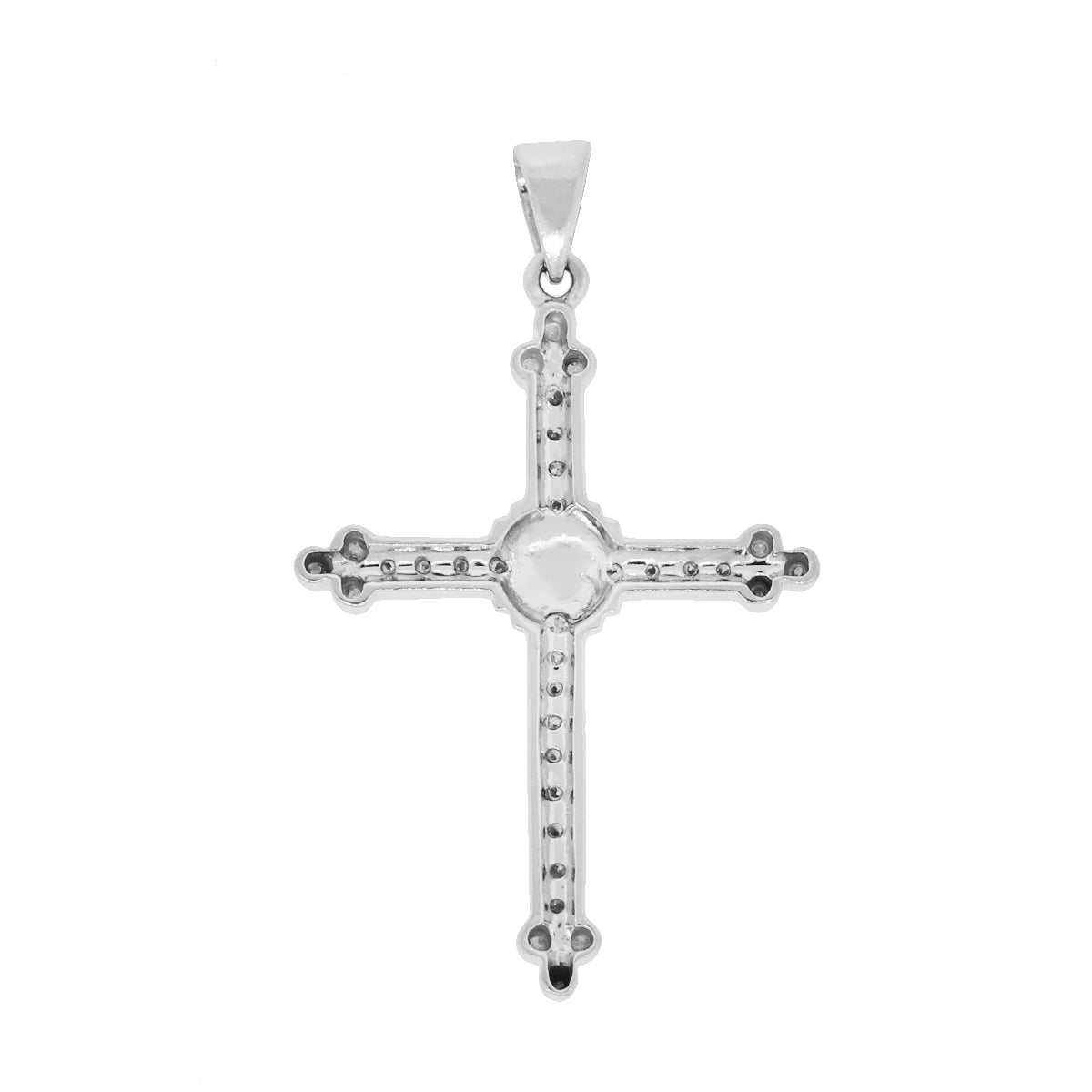 14k White Gold 0.30ctw Diamond Cross Pendant