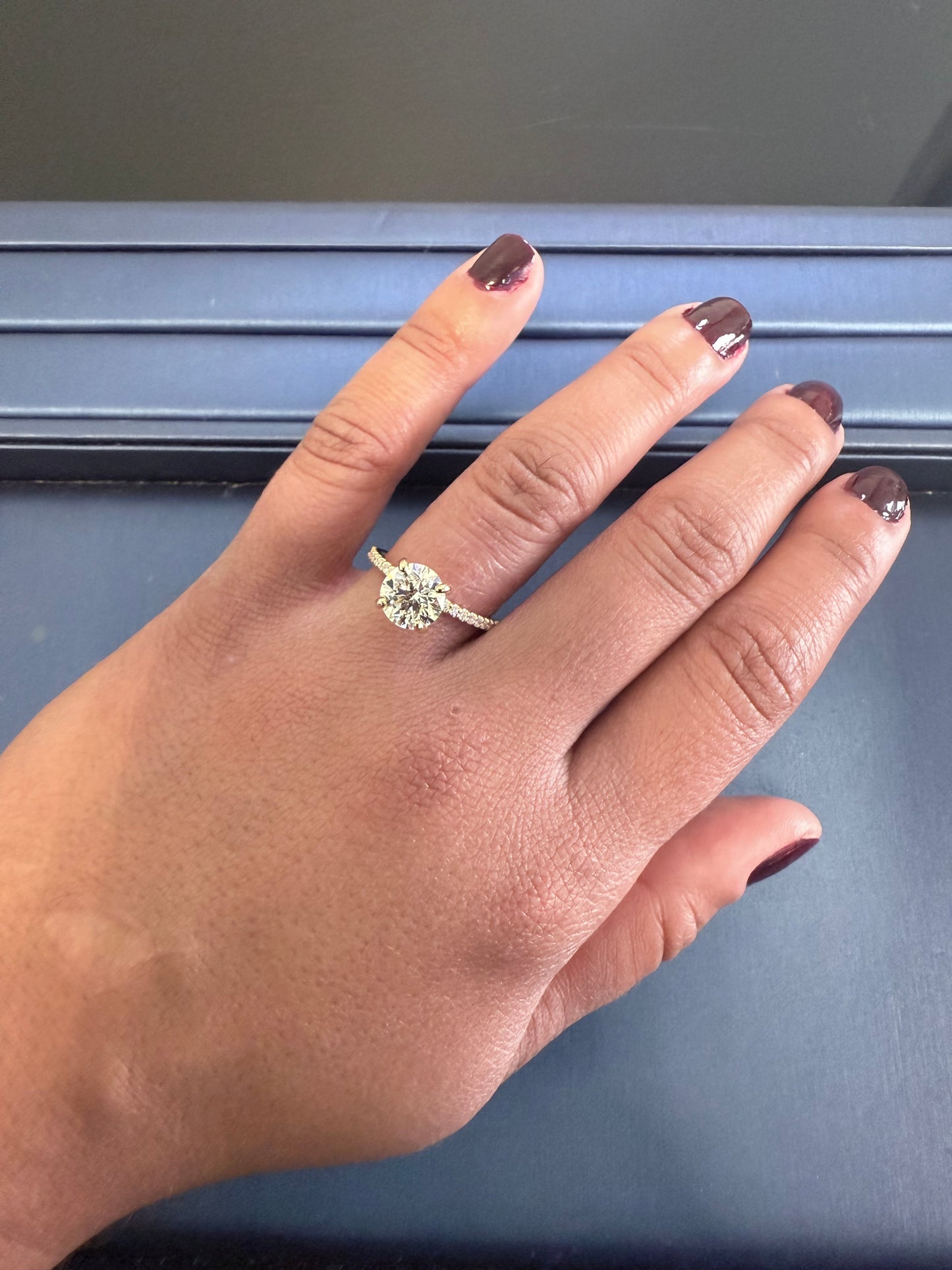 GIA 14K Yellow Gold Natural Round Brilliant Diamond Engagement Ring