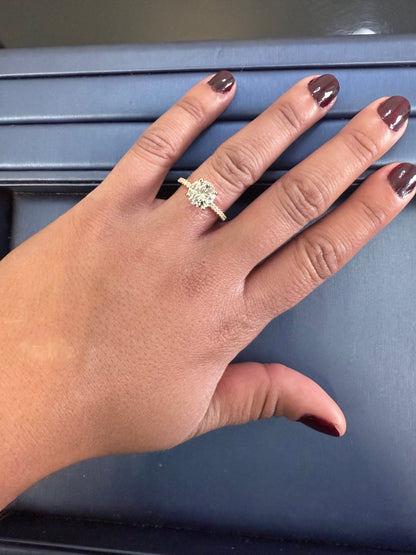 GIA 14K Yellow Gold Natural Round Brilliant Diamond Engagement Ring