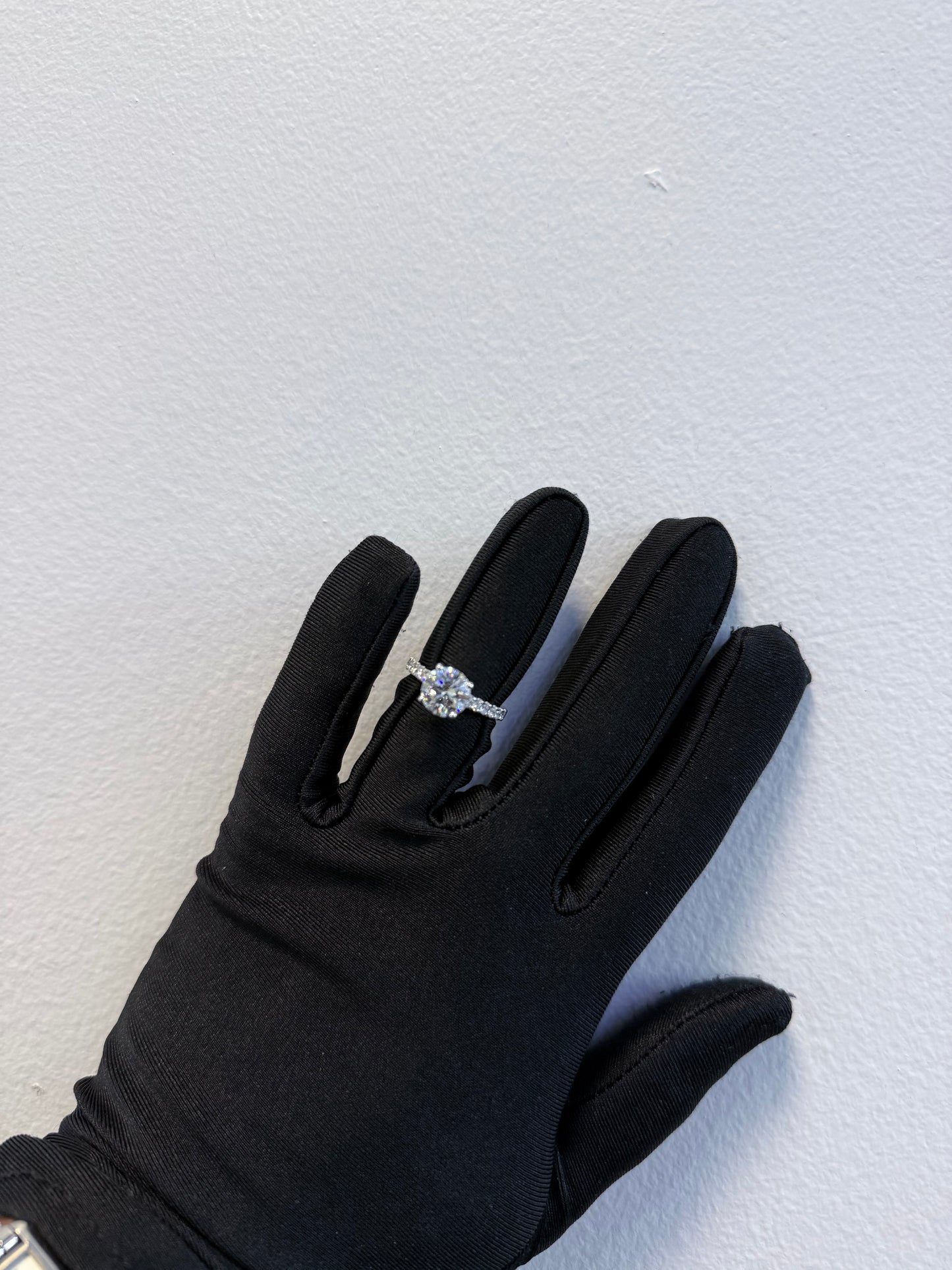 GIA 18K White Gold Natural Round Brilliant Diamond Engagement Ring