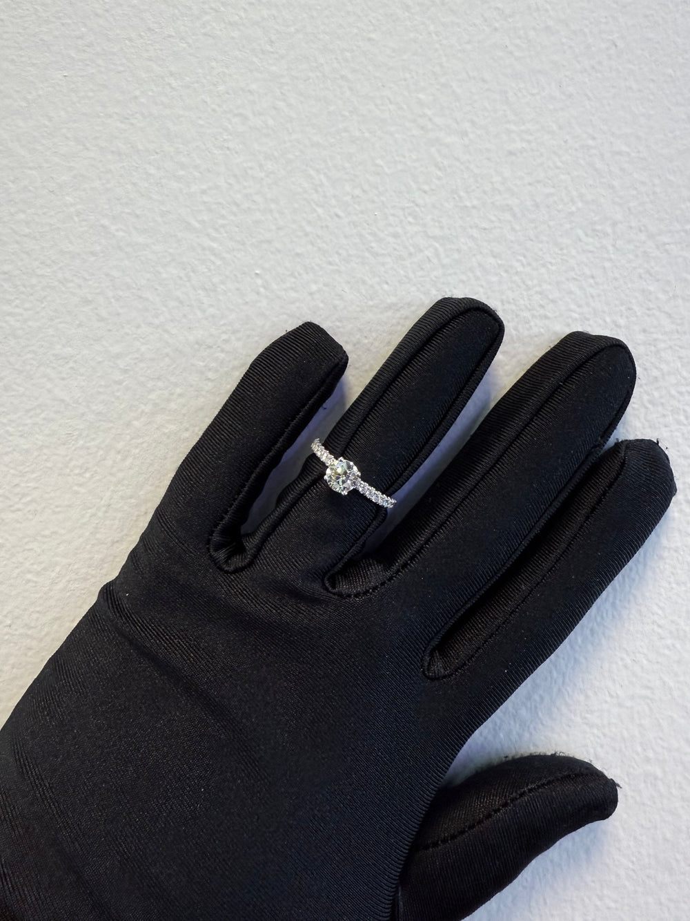 GIA 14K White Gold Natural Round Brilliant Diamond Engagement Ring