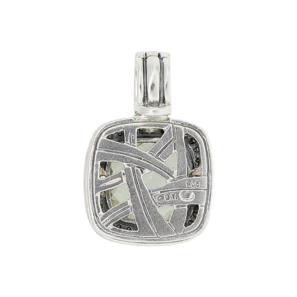 David Yurman Sterling Silver 11mm Prasiolite Pendant