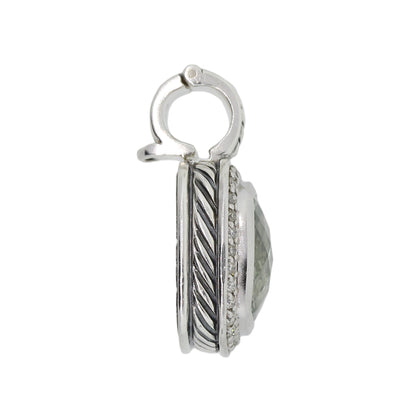 David Yurman Sterling Silver 11mm Prasiolite Pendant