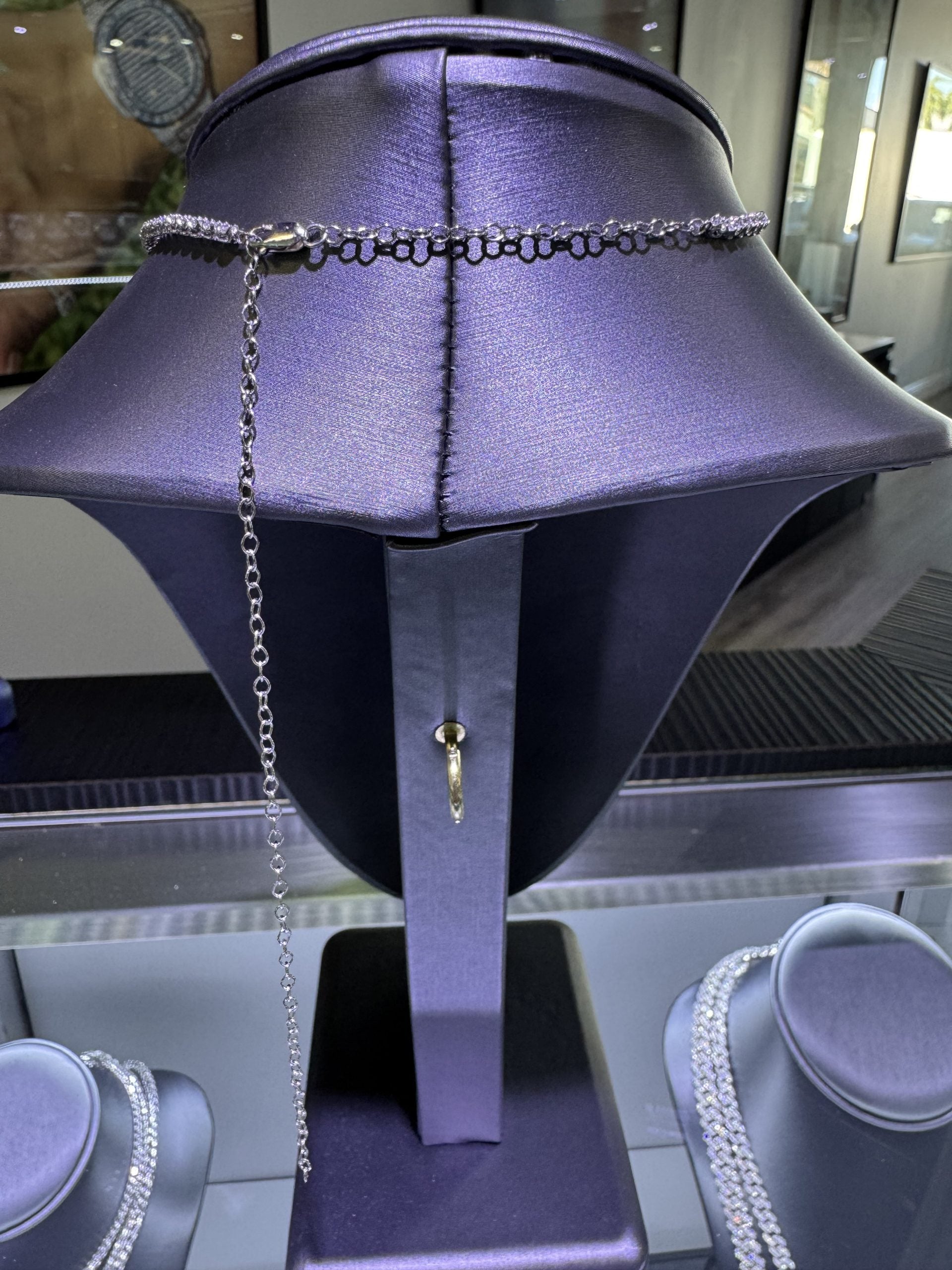 14k White Gold Natural 4.0 Carat Diamond Adjustable Lariat Tennis Necklace