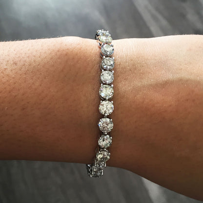 14k White Gold 12.67ctw Diamond Tennis Bracelet