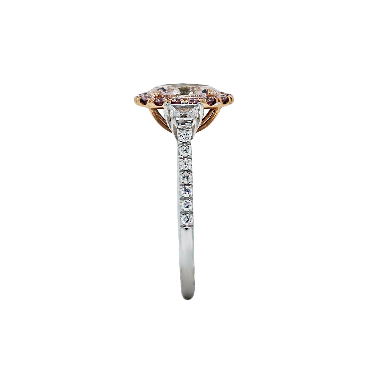 18k White/Rose Gold GIA .70ct Pink Marquise Diamond Engagement Ring