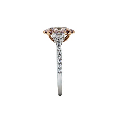 18k White/Rose Gold GIA .70ct Pink Marquise Diamond Engagement Ring