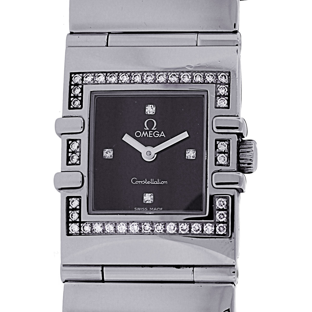 Omega Constellation Diamond Bezel Black Dial Watch