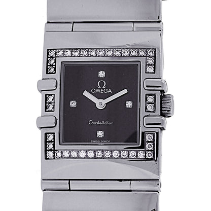 Omega Constellation Diamond Bezel Black Dial Watch