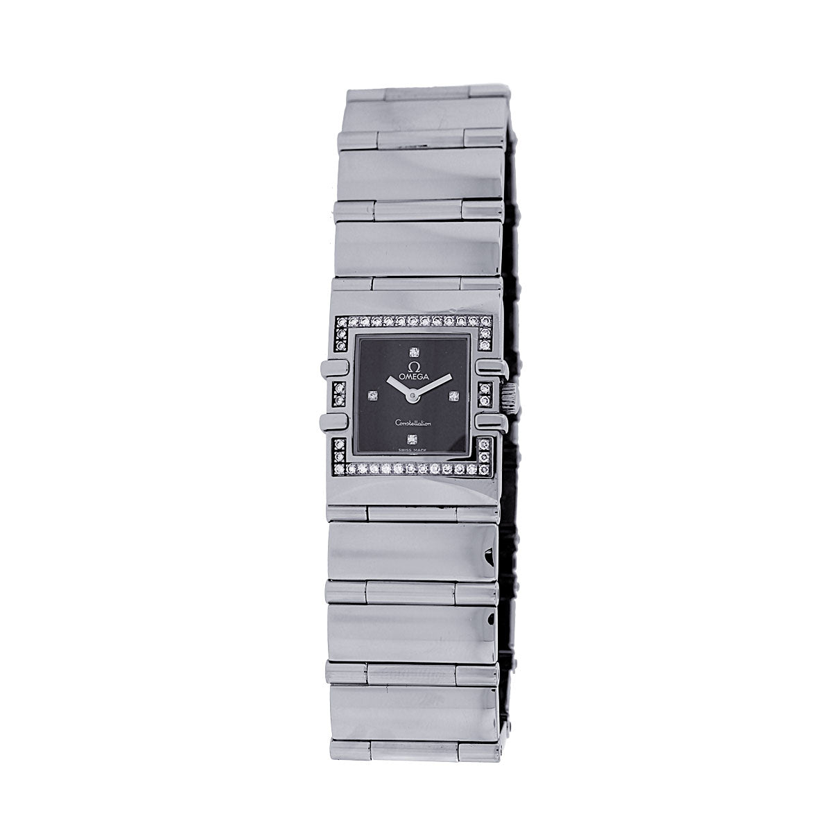 Omega Constellation Diamond Bezel Black Dial Watch
