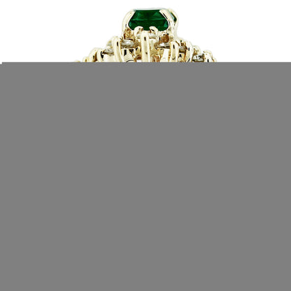 14k Yellow Gold Oval Emerald Diamond Ring