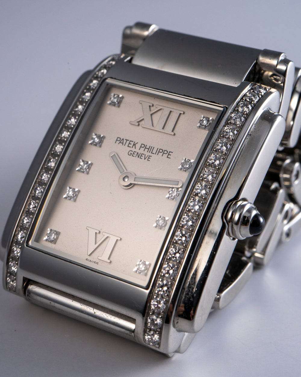 Patek Philippe 4910/010 Twenty-4 Stainless Steel Diamond Bezel White Diamond Dial Watch — product photo 1