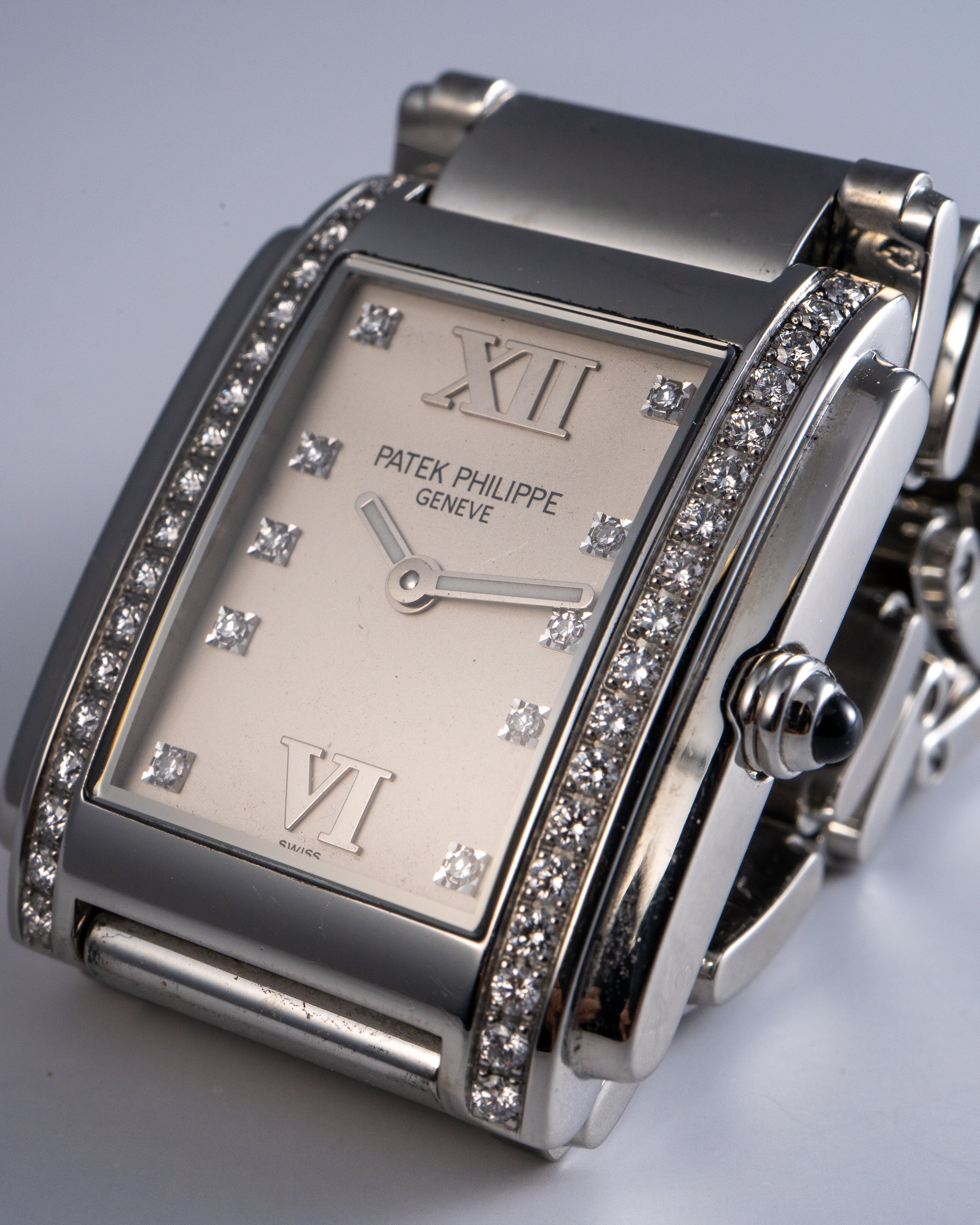 Patek Philippe 4910/010 Twenty-4 Stainless Steel Diamond Bezel White Diamond Dial Watch