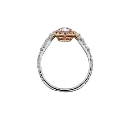 18k White/Rose Gold GIA 1.01ct Pink Pear Shape Diamond Engagement Ring