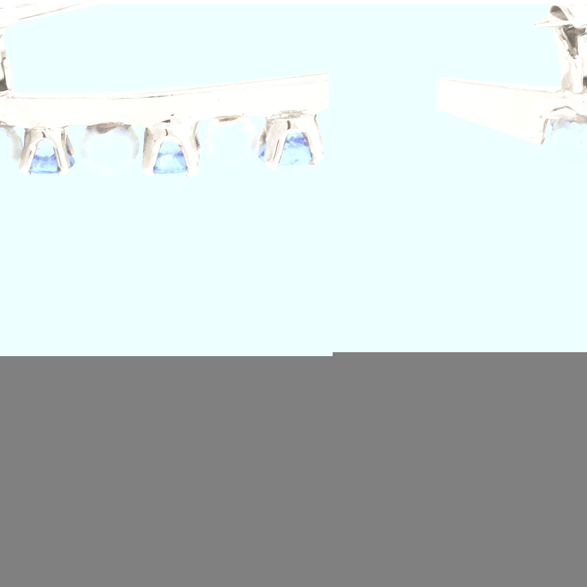 14K Yellow Gold Sapphire and Pearl Pin