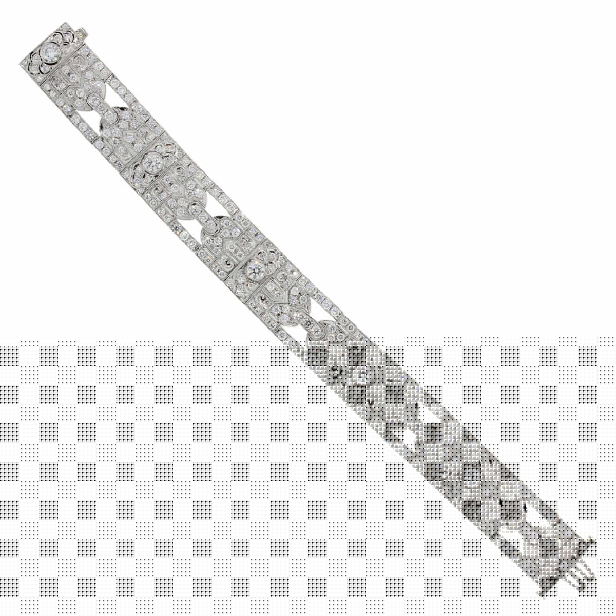 Platinum 7.25ctw Diamond Deco Style Bracelet