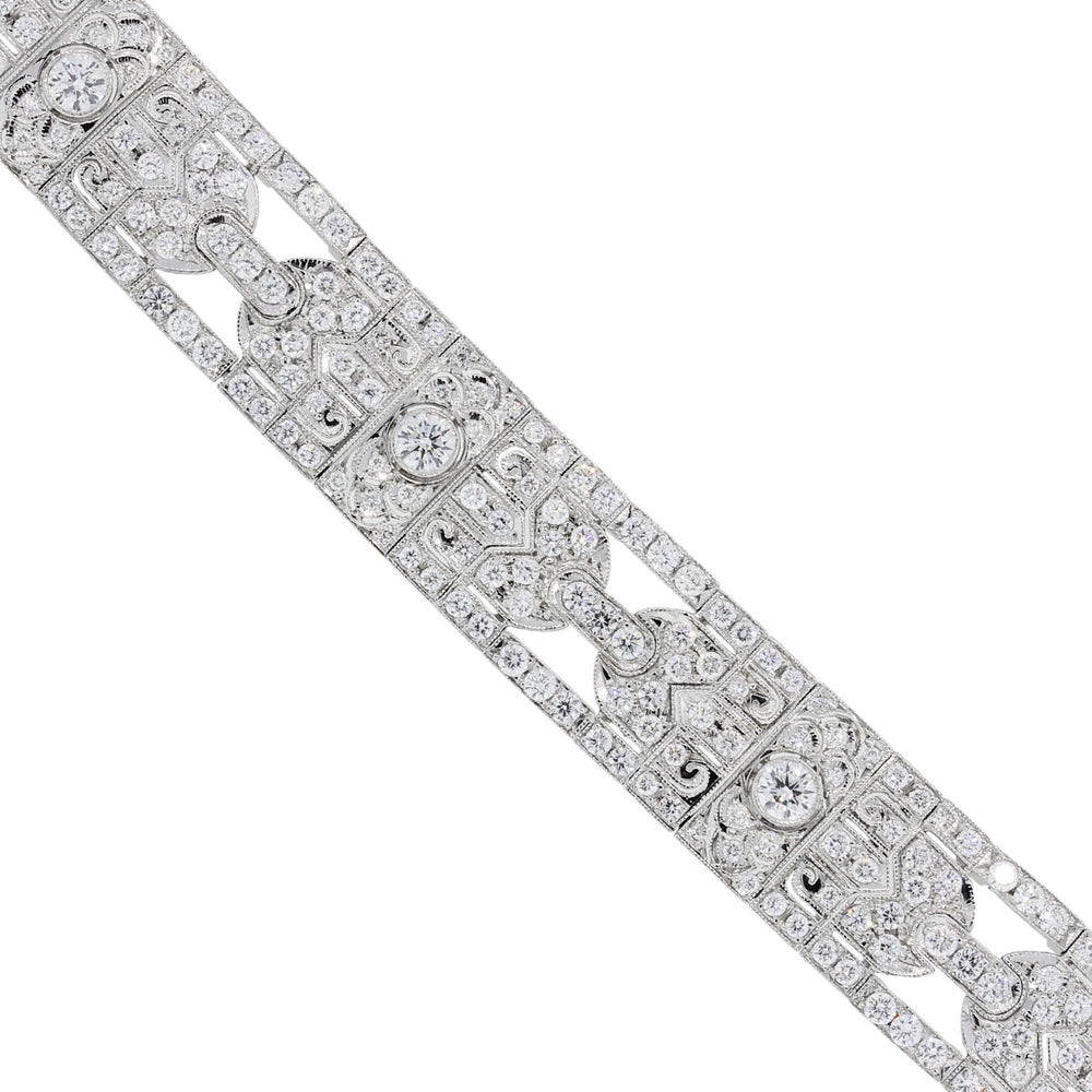 Platinum 7.25ctw Diamond Deco Style Bracelet