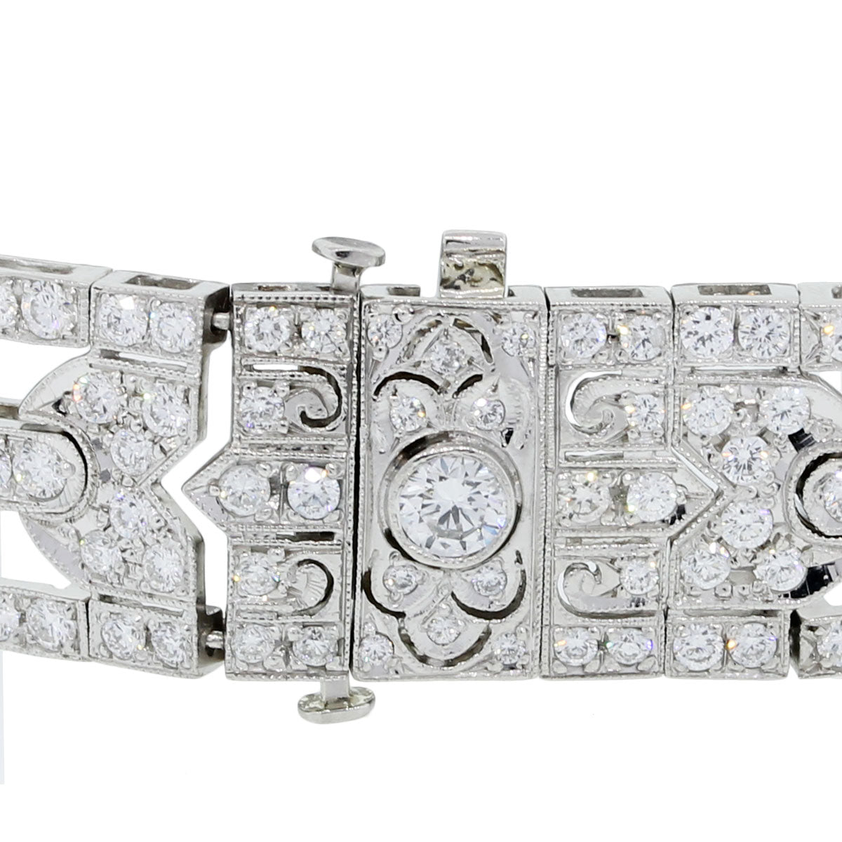 Platinum 7.25ctw Diamond Deco Style Bracelet