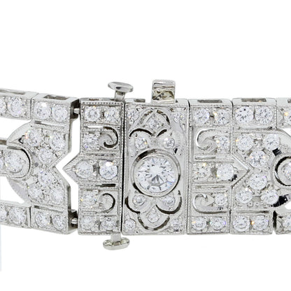 Platinum 7.25ctw Diamond Deco Style Bracelet